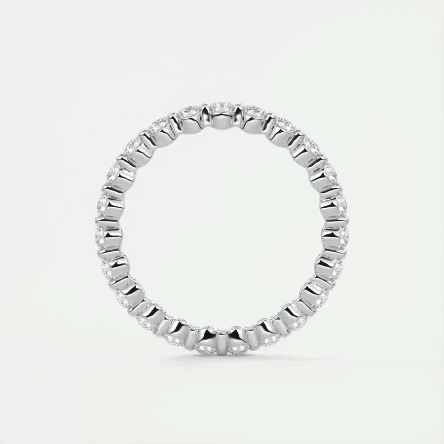 0.69 TCW Round Cut Bubble Prong Moissanite Bridal Wedding Band