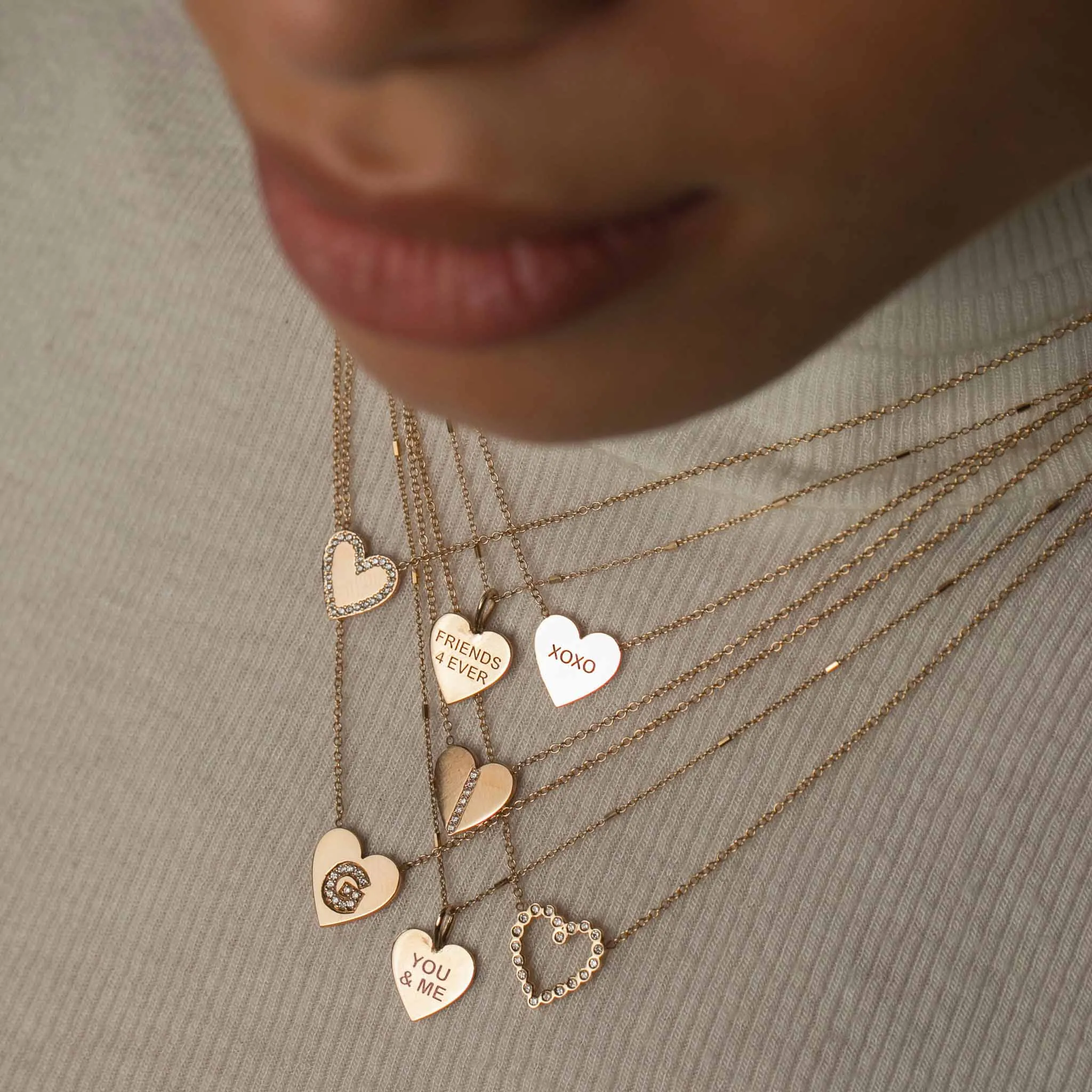 14k Gold Candy Heart Necklace