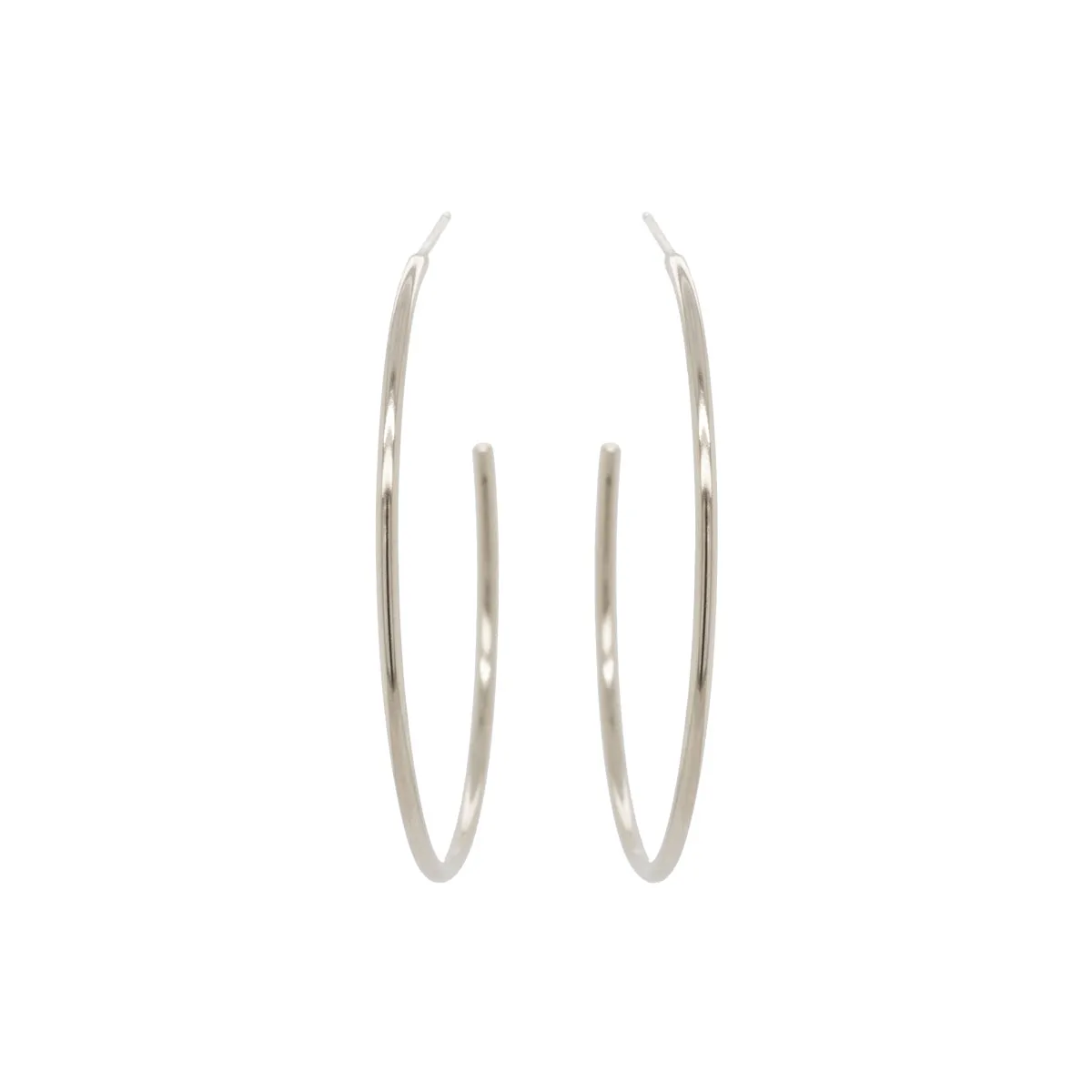 14k Gold Thick Wire Large Hoops