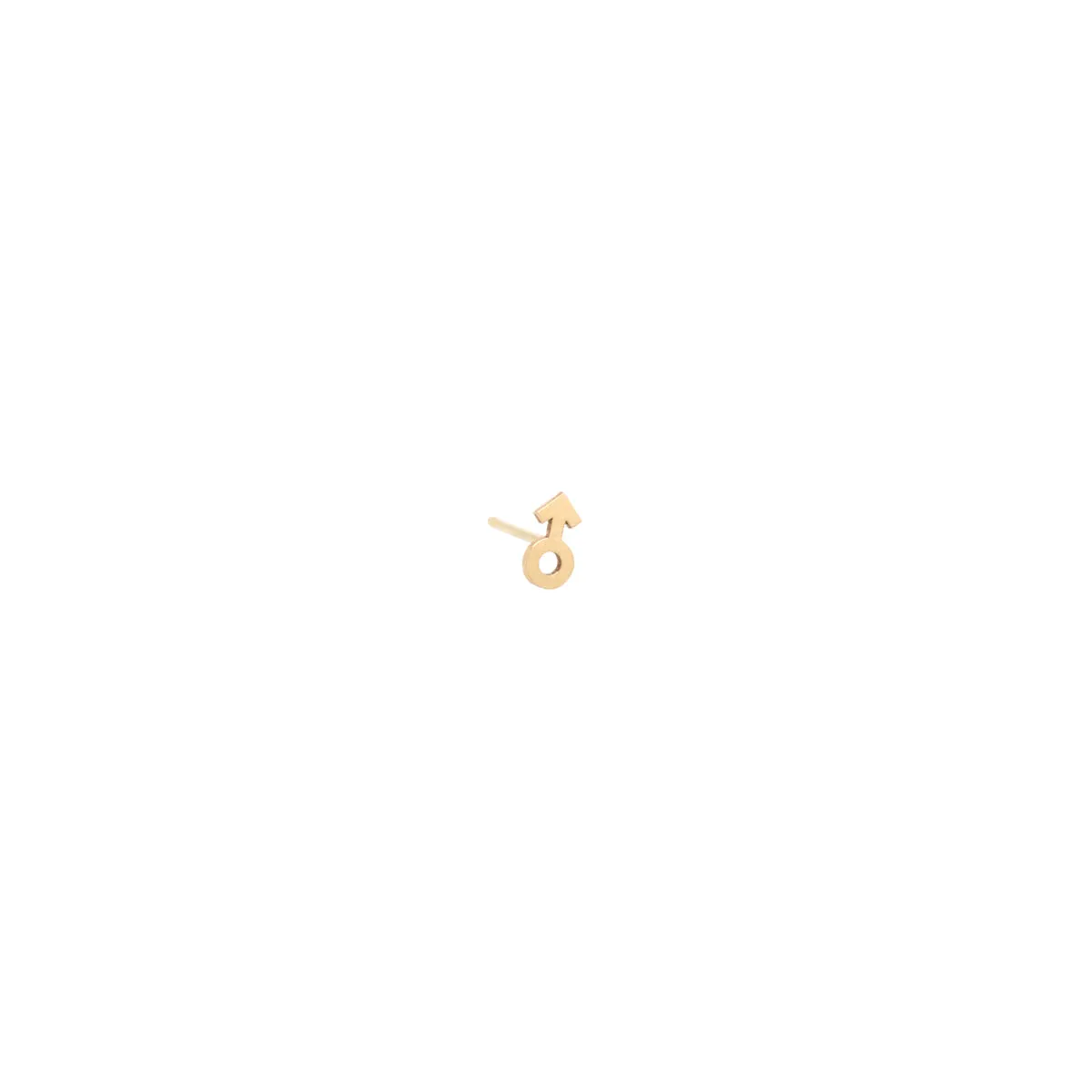 14k itty bitty male symbol stud