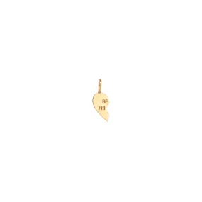 14k Single Midi Bitty Left Split Heart BFF Charm