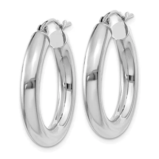 14K W Gold 25mm Hoop Earrings