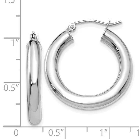 14K W Gold 25mm Hoop Earrings