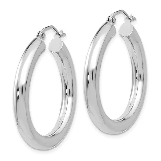 14K W Gold 30mm Hoop Earrings