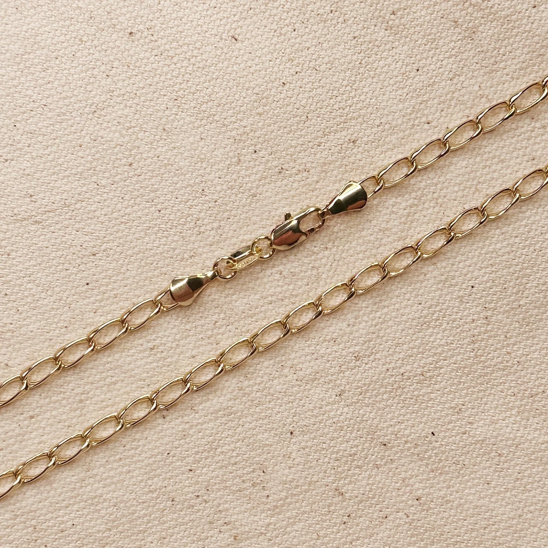 18k Gold Filled Slight Twist Link Chain