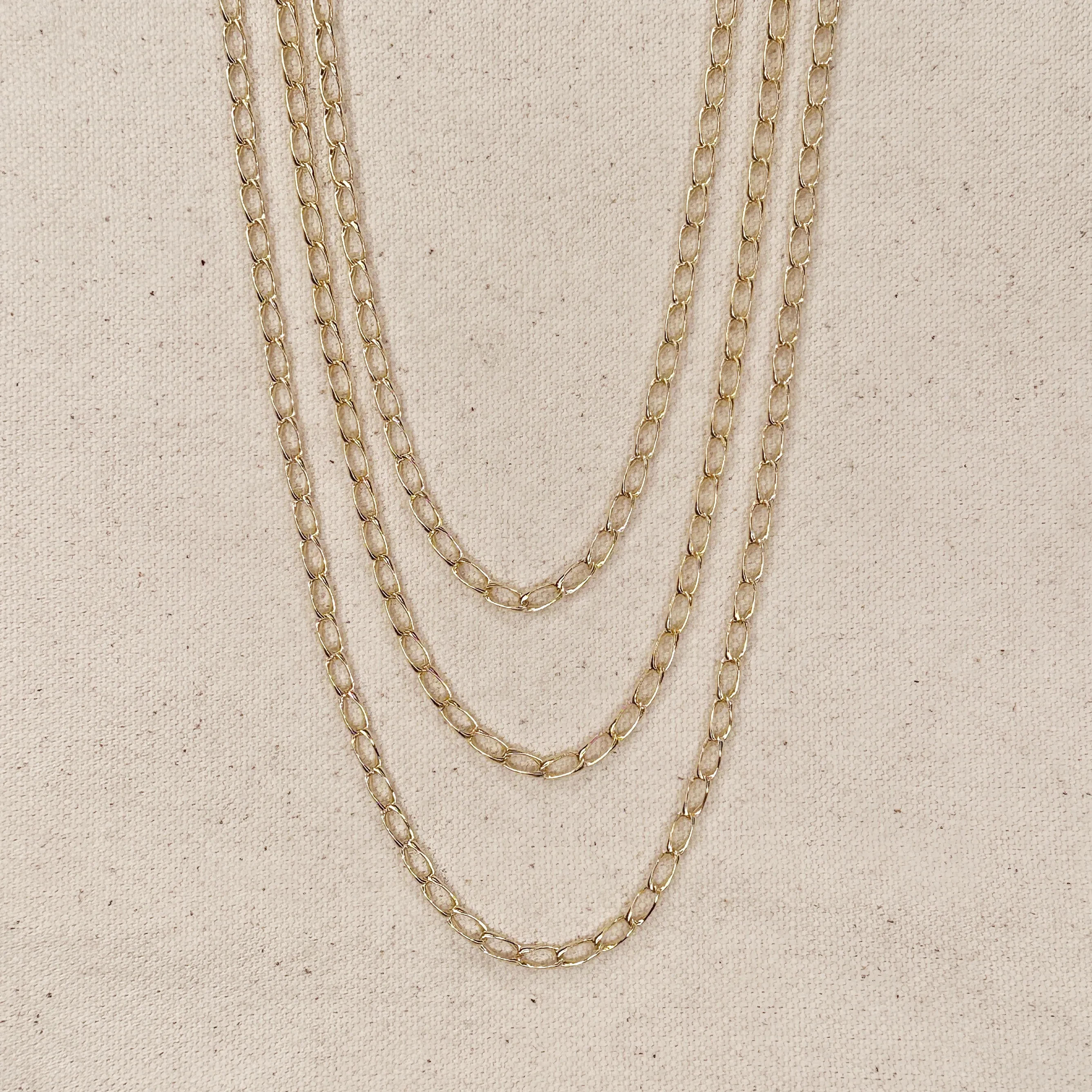 18k Gold Filled Slight Twist Link Chain