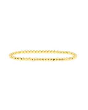 4 mm Metal Beaded Stretch Bracelet (Gold)