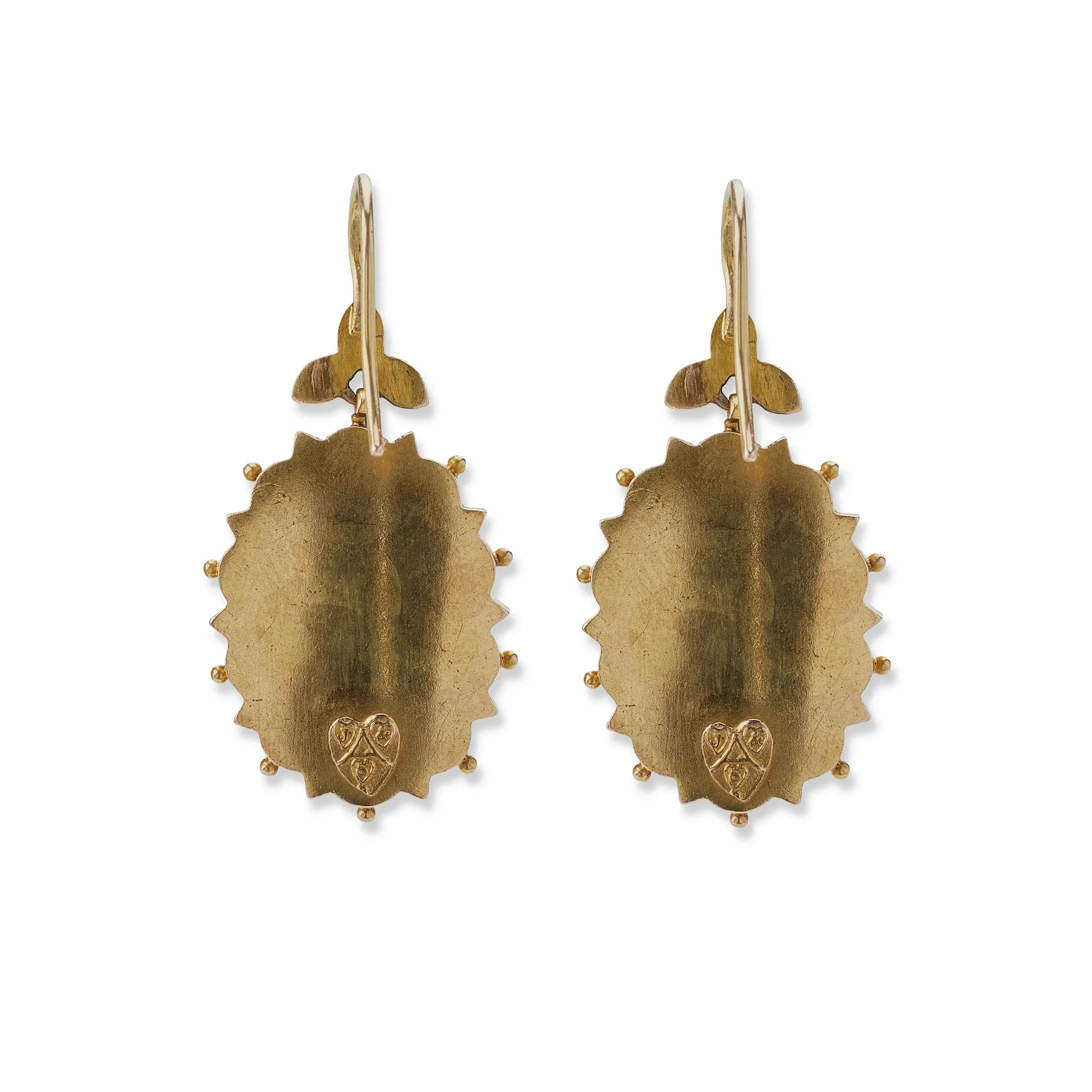 Antique 15K Gold Pendant Earrings