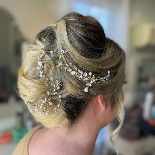 Beach Bride Starfish Headpiece in Light Gold