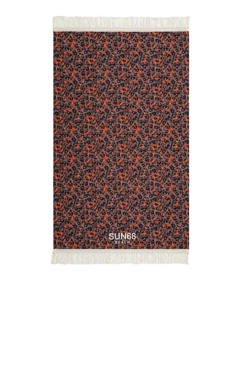 Beach Towel Allover - Beige/Arancio Fluo