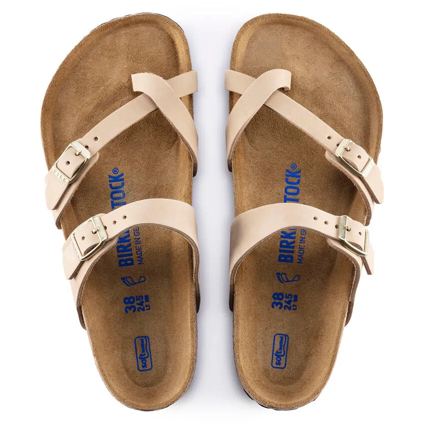 Birkenstock Women's Mayari Soft Footbed Nubuck Leather (Sandcastle - Regular Fit)