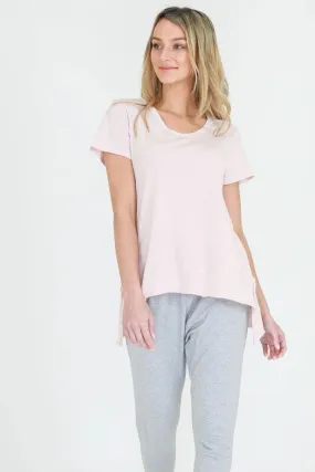 Brighton Crew Neck Tee | Blush Marle