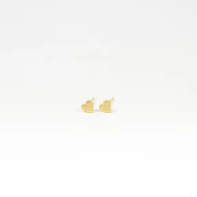 Brushed Gold Vermeil Heart Studs