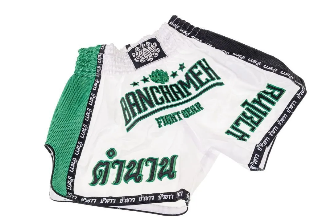 Buakaw Shorts BFG6-1 WHITE GREEN BLACK