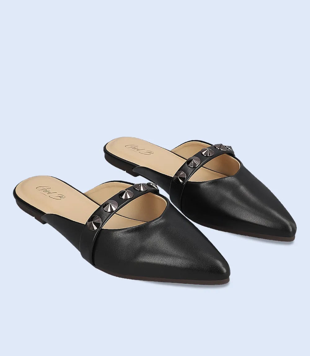 BW10066-BLACK-Women Mule