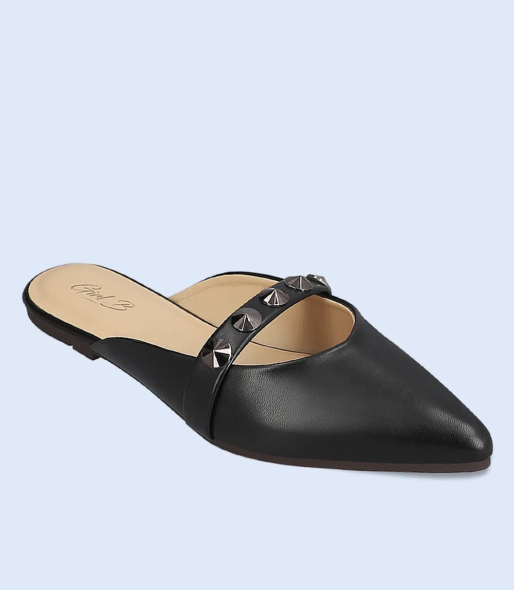 BW10066-BLACK-Women Mule