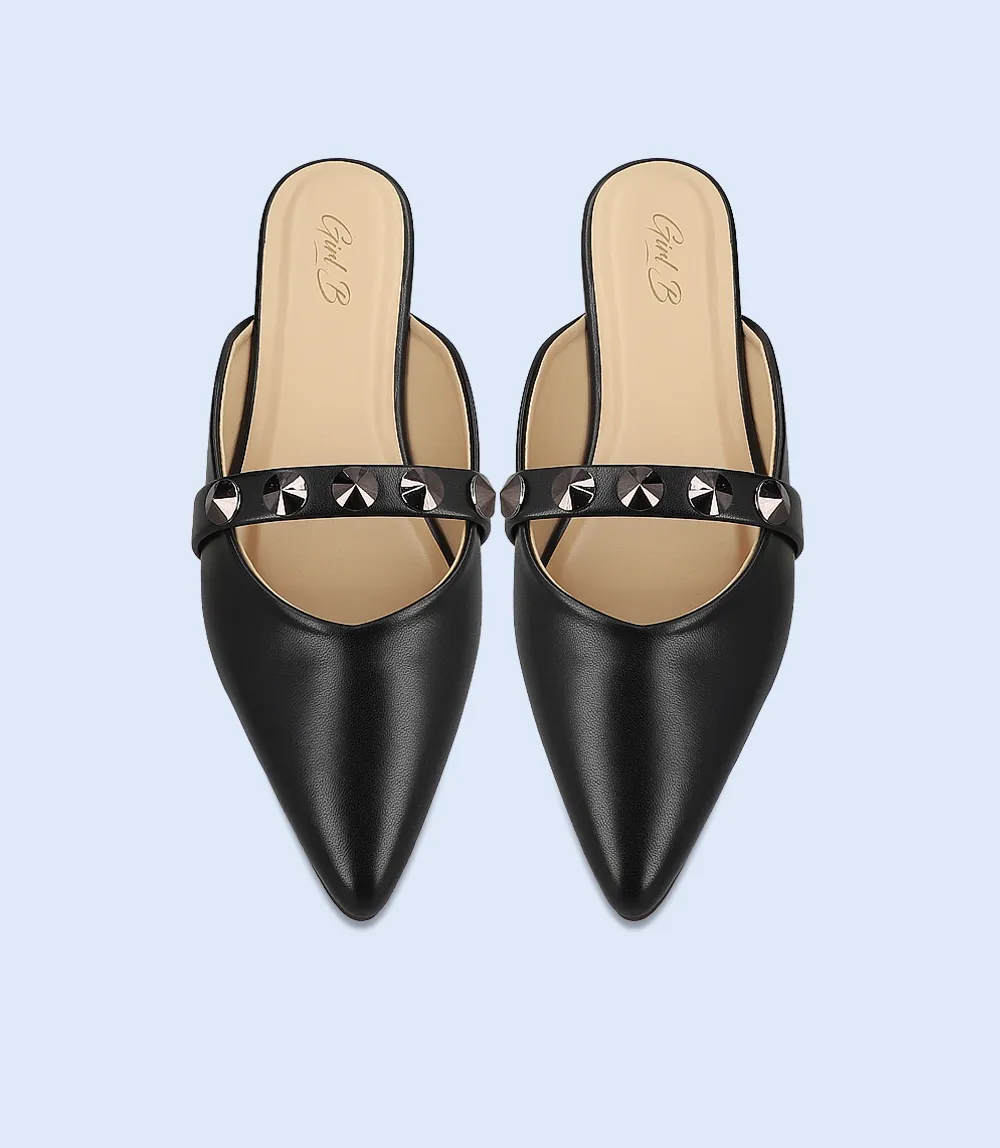 BW10066-BLACK-Women Mule