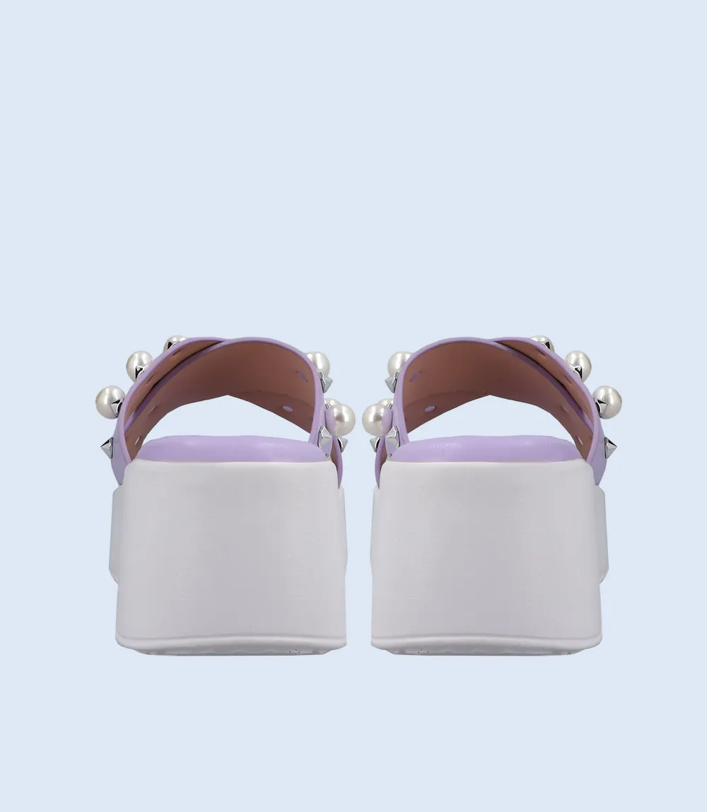 BW6321-LILAC-Women Platform Slipper