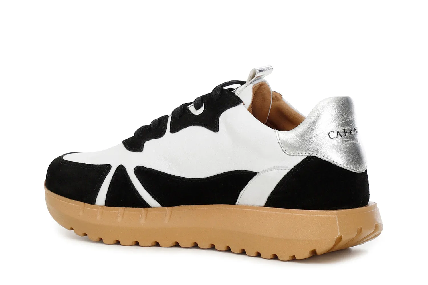 CafèNoir sneakers lacci in pelle e camoscio