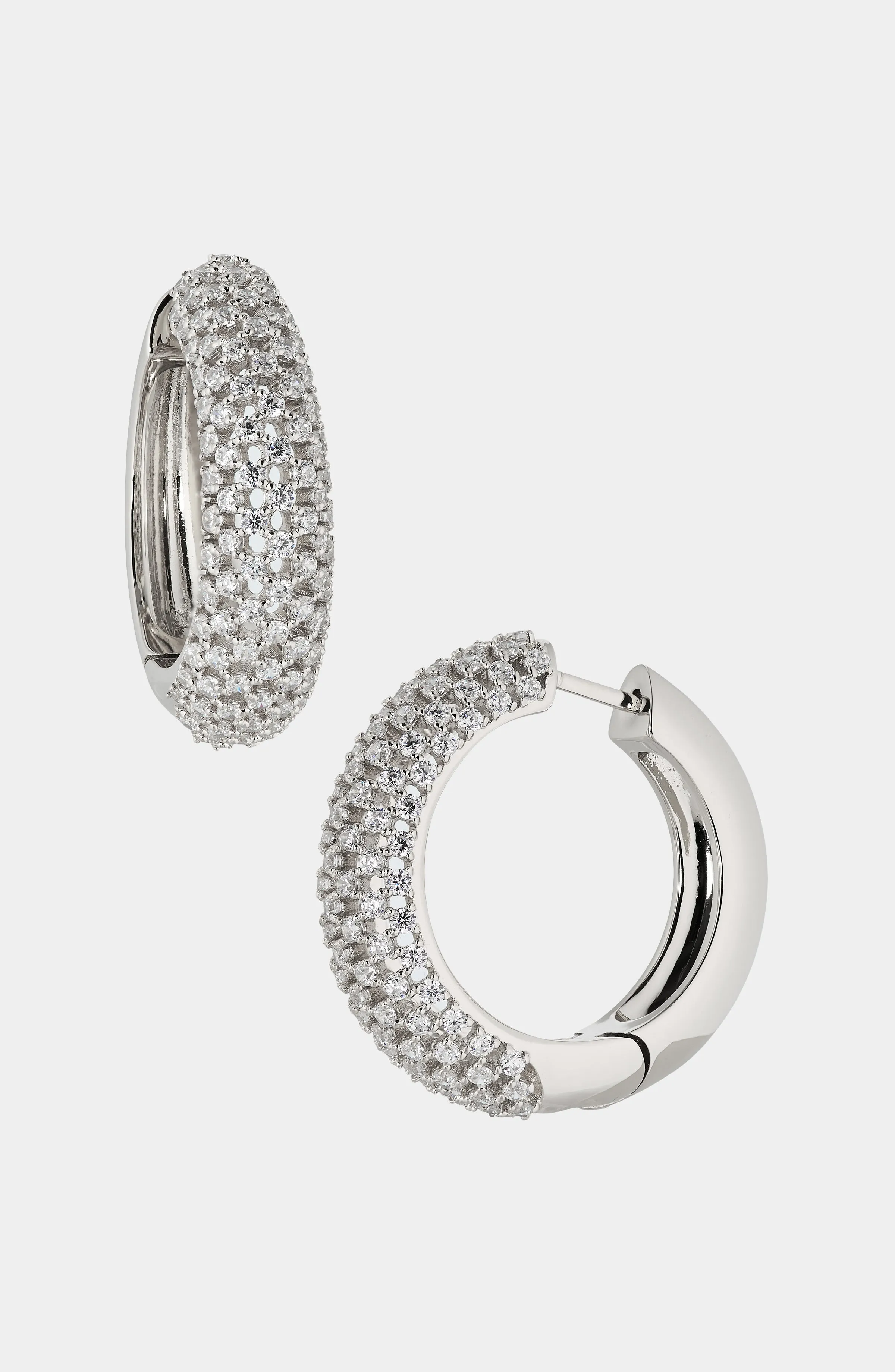 CLEO MEDIUM PAVE CZ HOOP EARRINGS