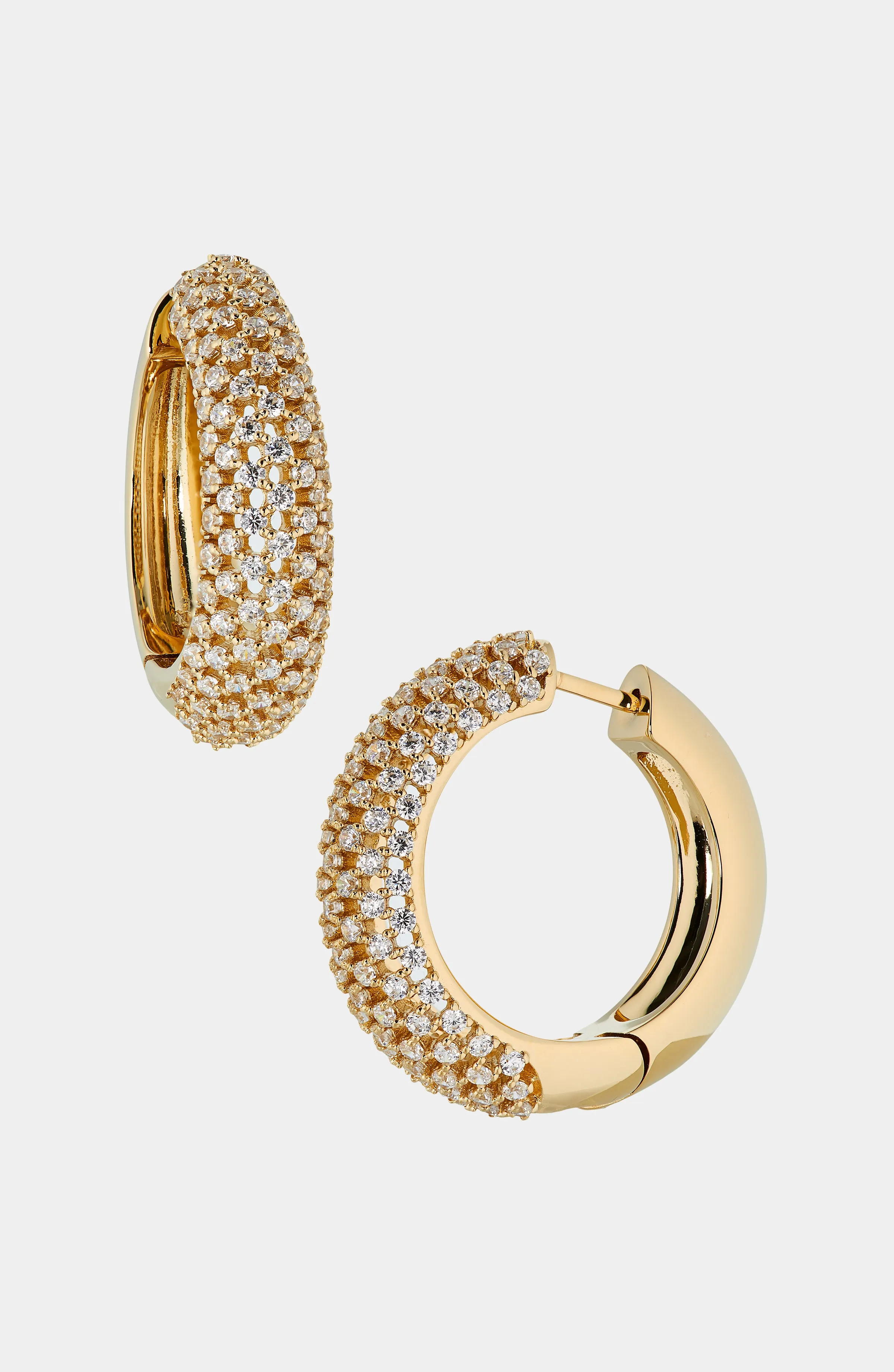 CLEO MEDIUM PAVE CZ HOOP EARRINGS