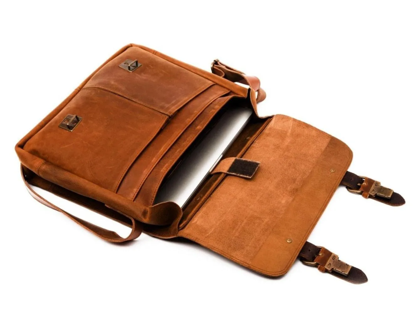 Coarse Leather Messenger 14