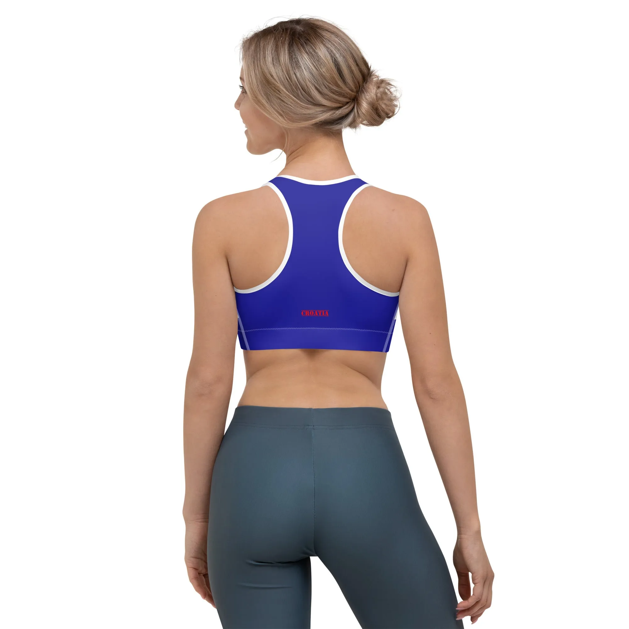 Croatia Sports Bra Printed With Croatian Flag Colors