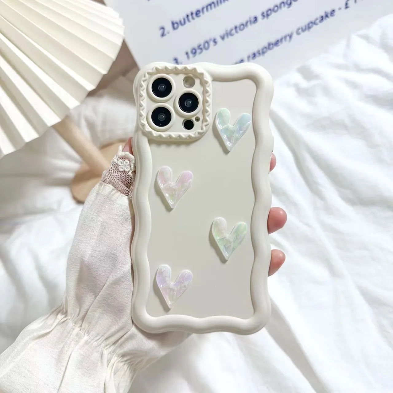 Cute Sweet Soft Laser Heart Phone Cases for iPhone 11 Pro Max, 12, 13, and 14