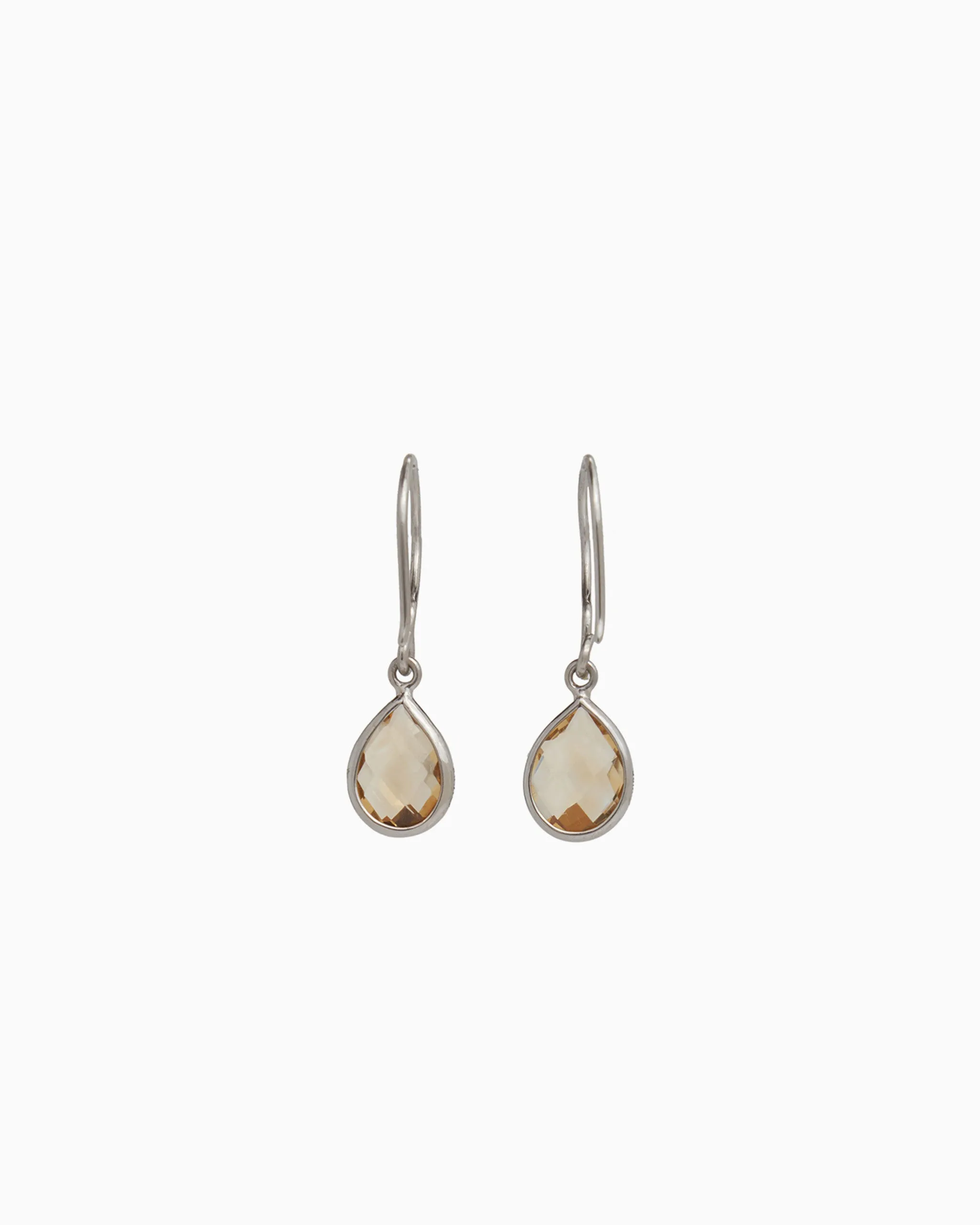 Dewdrop Stone Earrings - Citrine