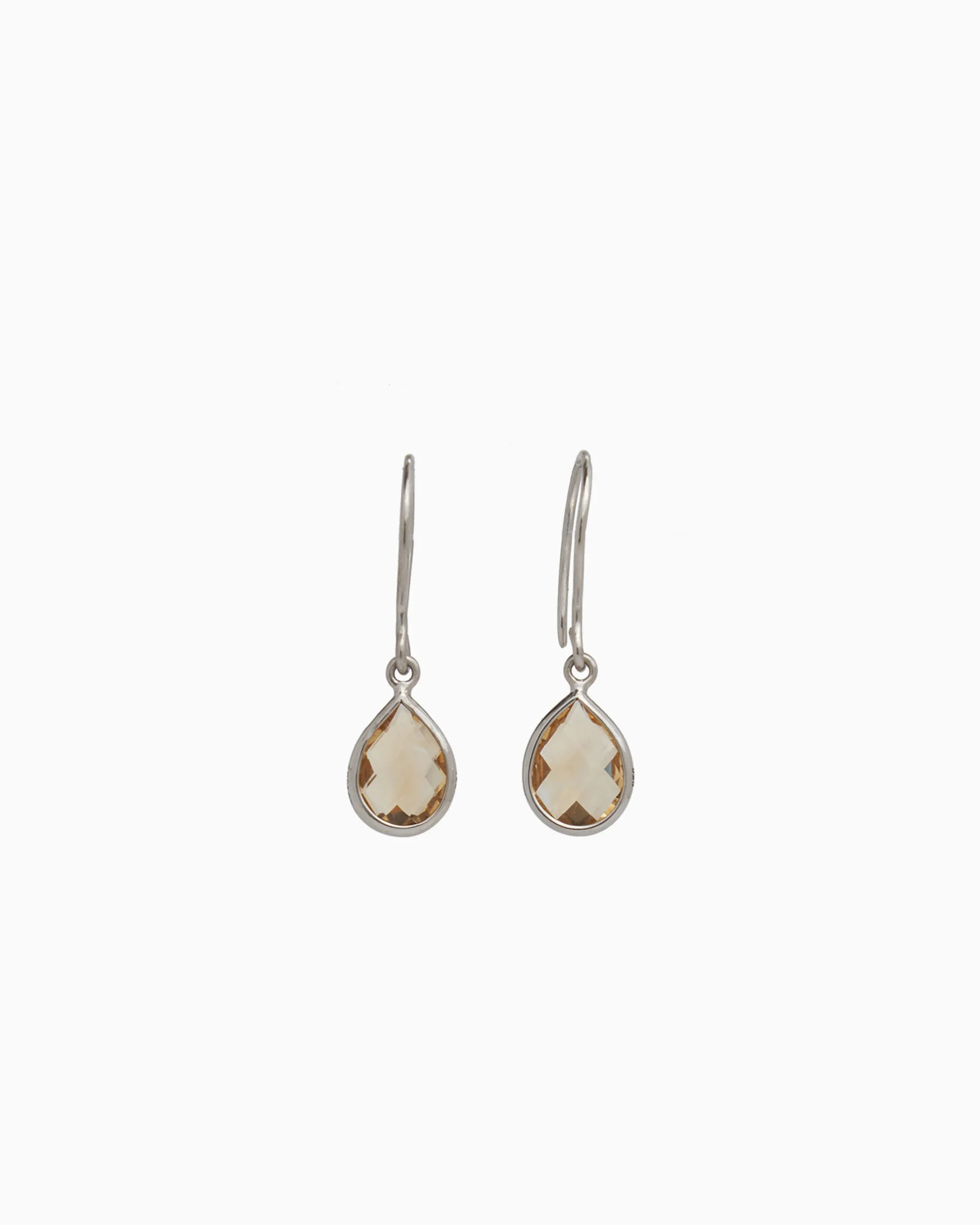 Dewdrop Stone Earrings - Citrine