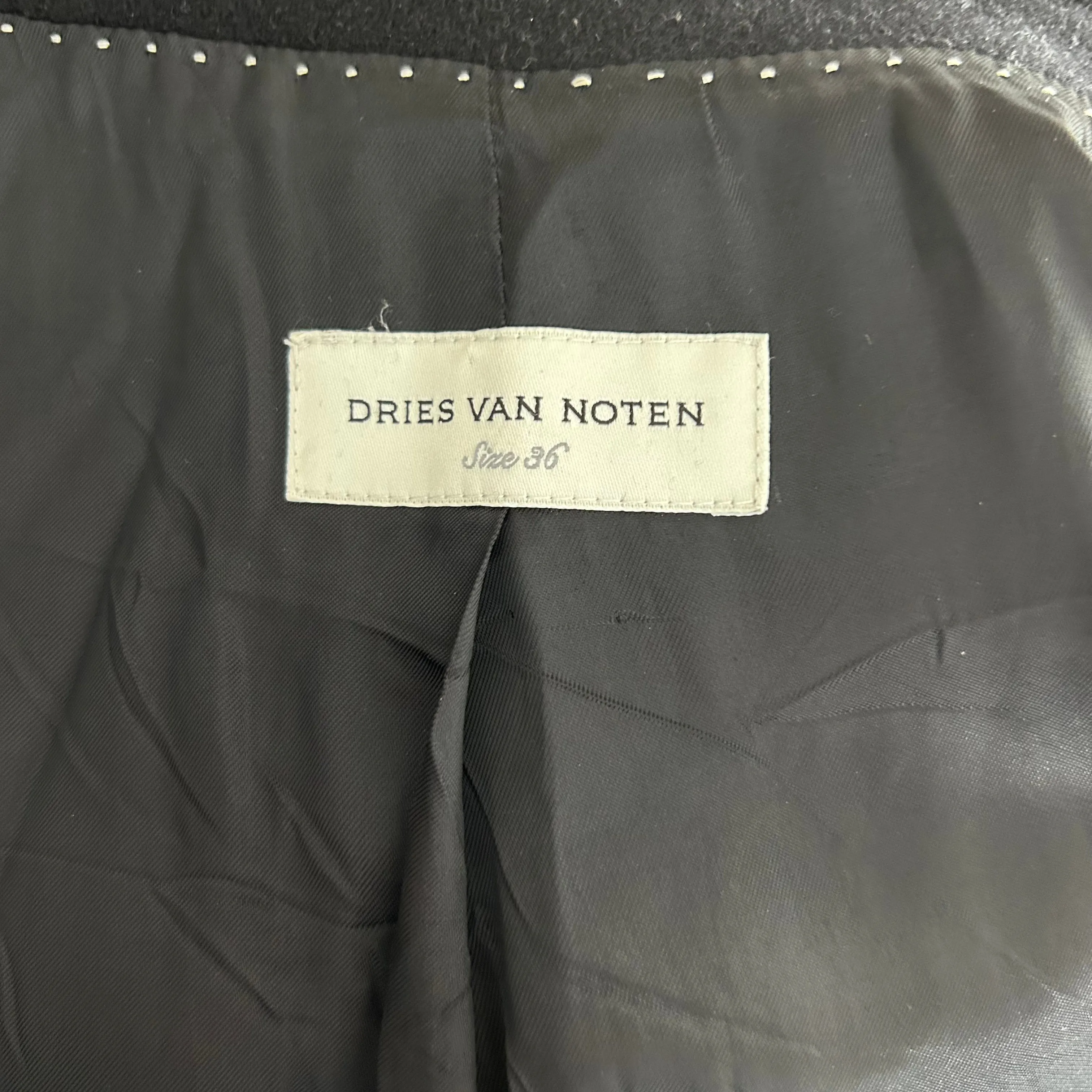 Dries Van Noten Black Wool Double Breasted Overcoat XS/S