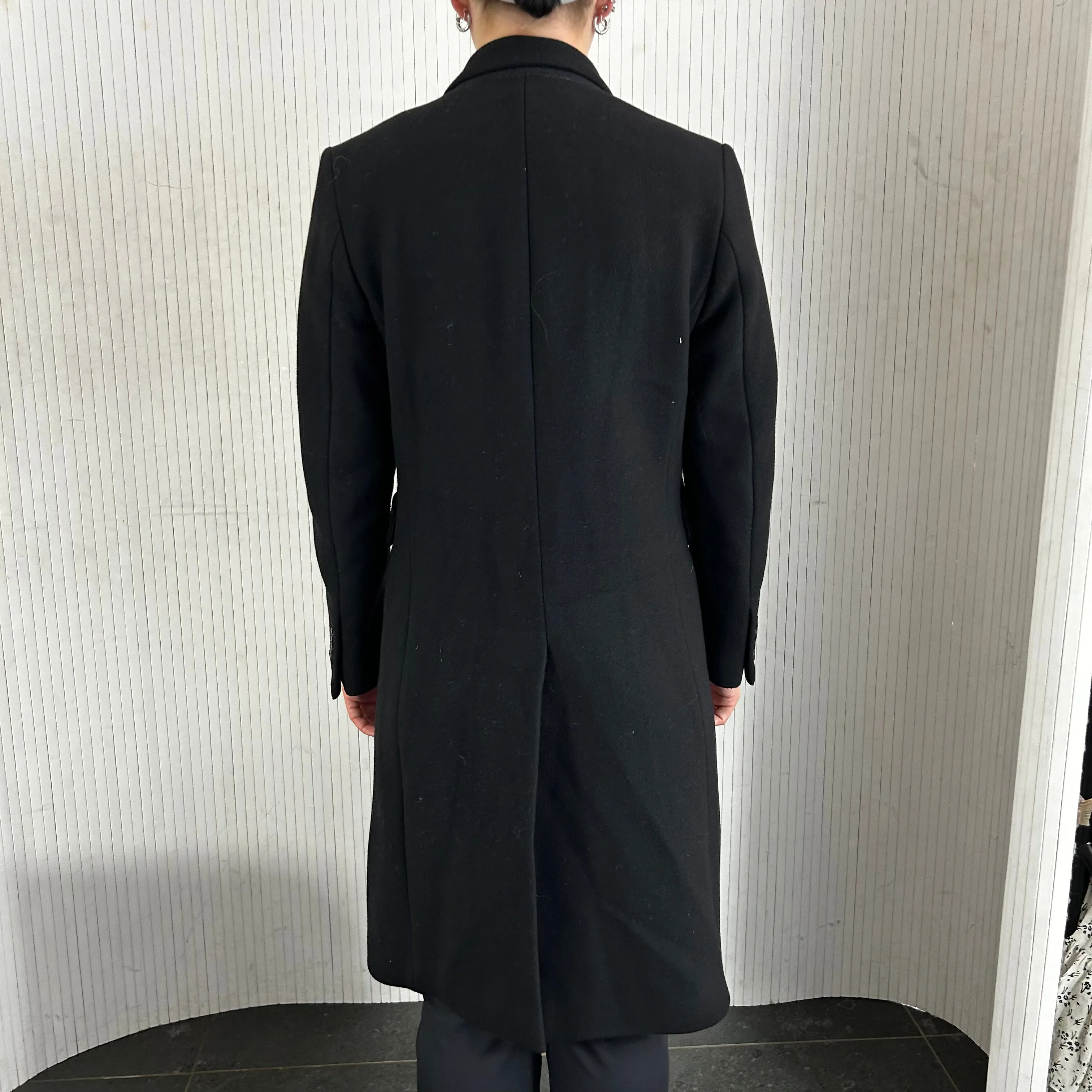 Dries Van Noten Black Wool Double Breasted Overcoat XS/S