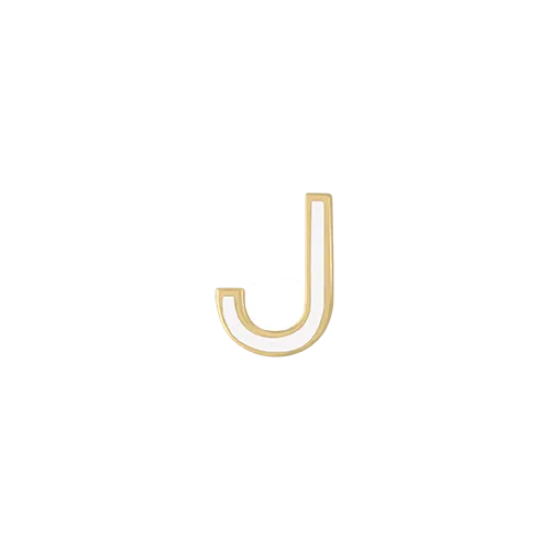 Enamel Letter Charm - White