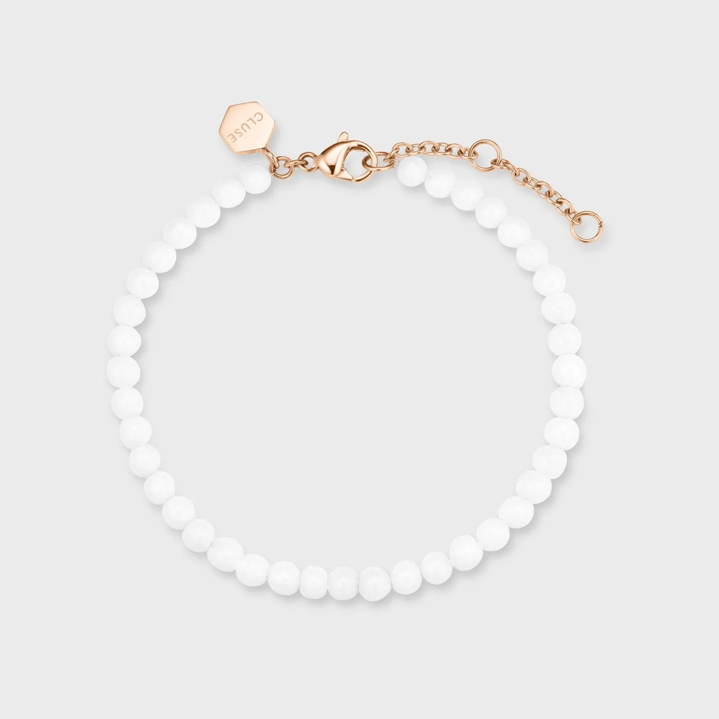 Essentielle White Beads Bracelet, Rose Gold Colour