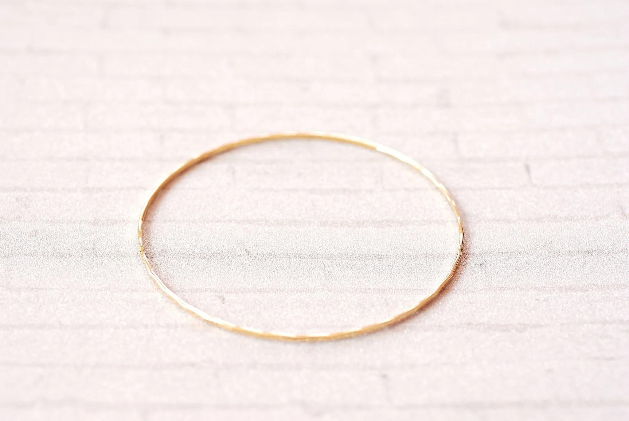 Gold Filled Hammered Bangle Bracelet Thin Simple Everyday Bracelet Jewelry Gold Minimalist Bangle Bracelet 14k Gold Filled Cuff GIFT