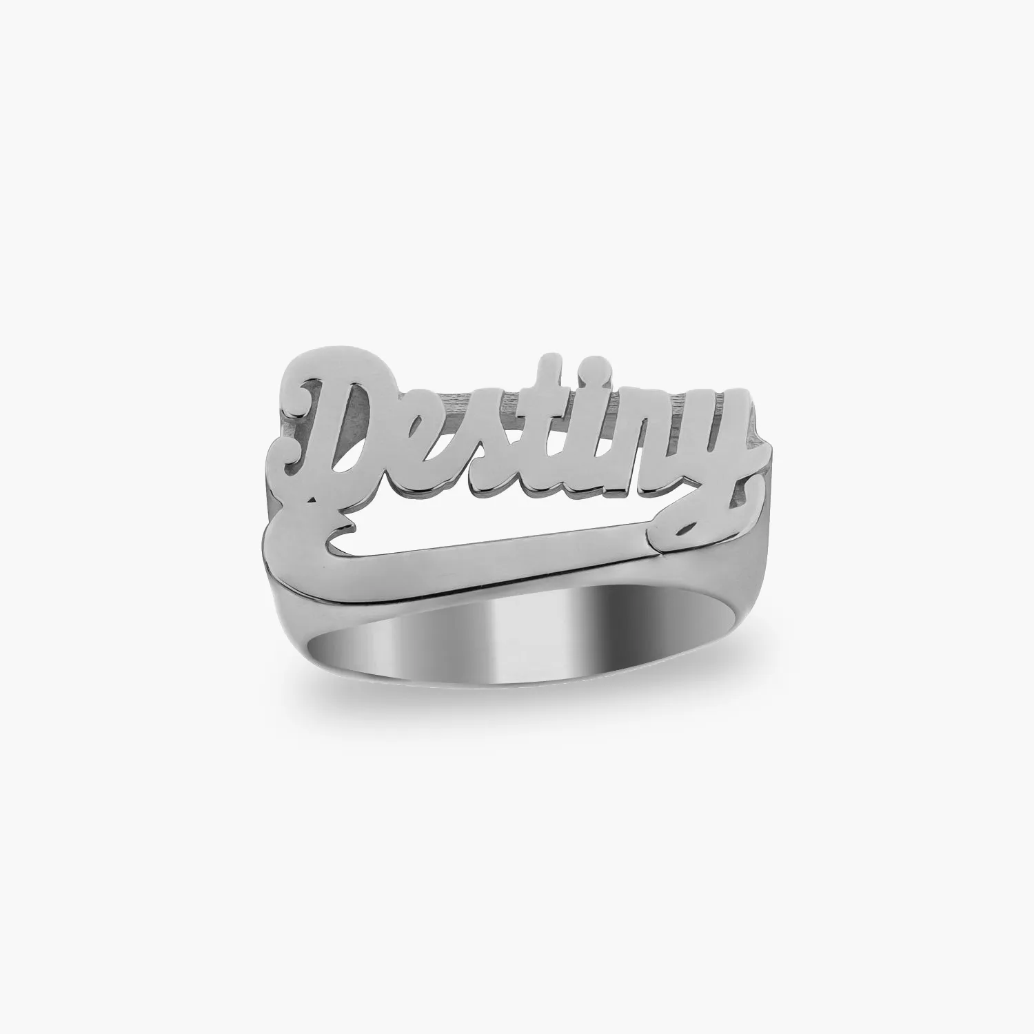 Gold-Swoosh Name Ring