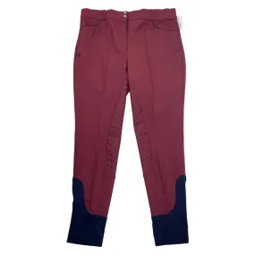 Halter Ego 'Perfection' Full Seat Breeches in Burgundy/Navy - Women's 35/36