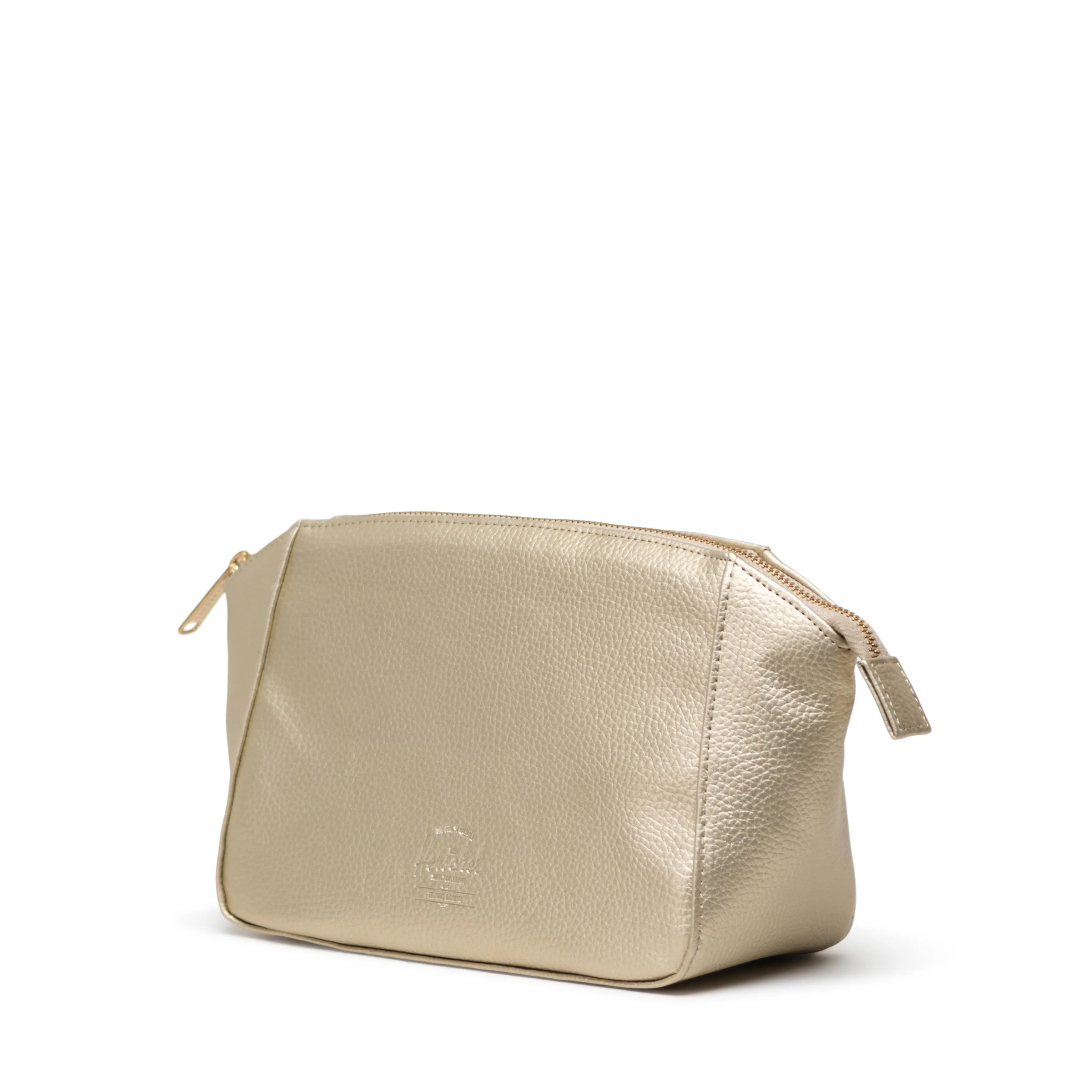 Herschel Milan Toiletry Bag Vegan Leather Gold Metallic