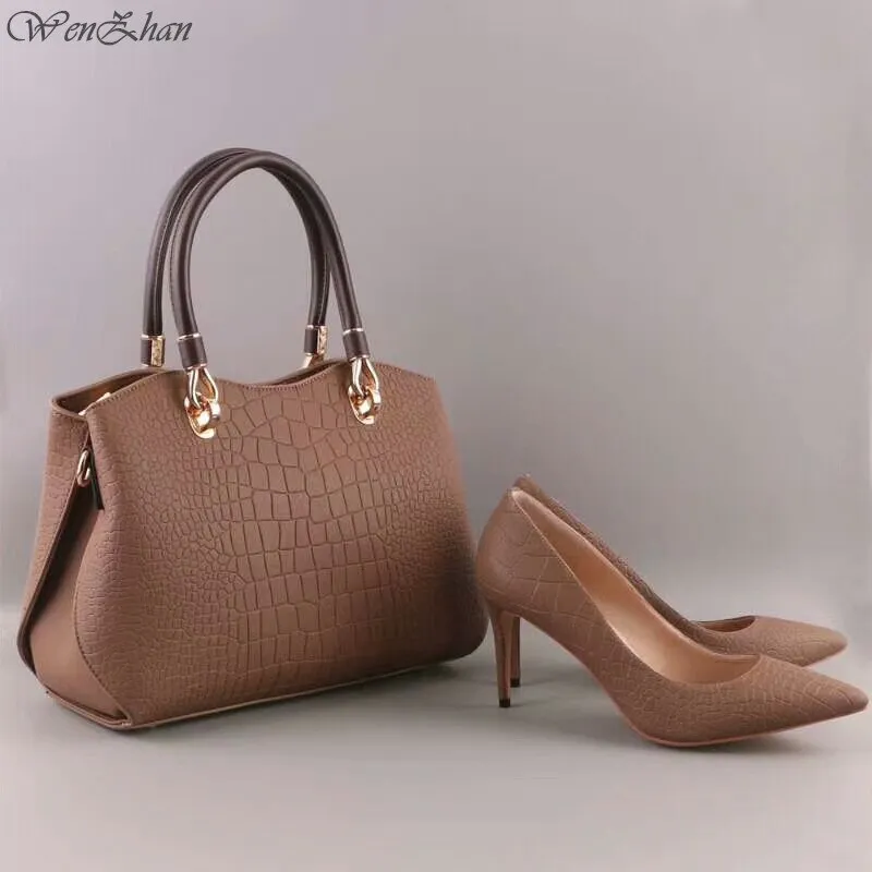 High Heels Women Sexy Pumps With Handbag Sets