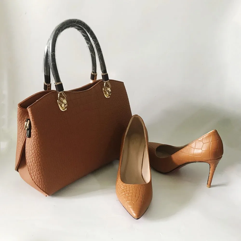 High Heels Women Sexy Pumps With Handbag Sets