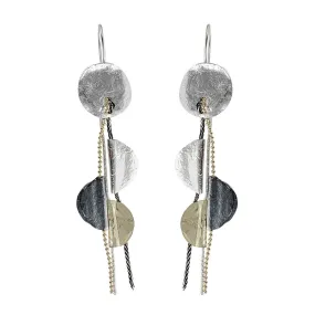 Israeli Dganit Hen Cascading Half Moon Earrings