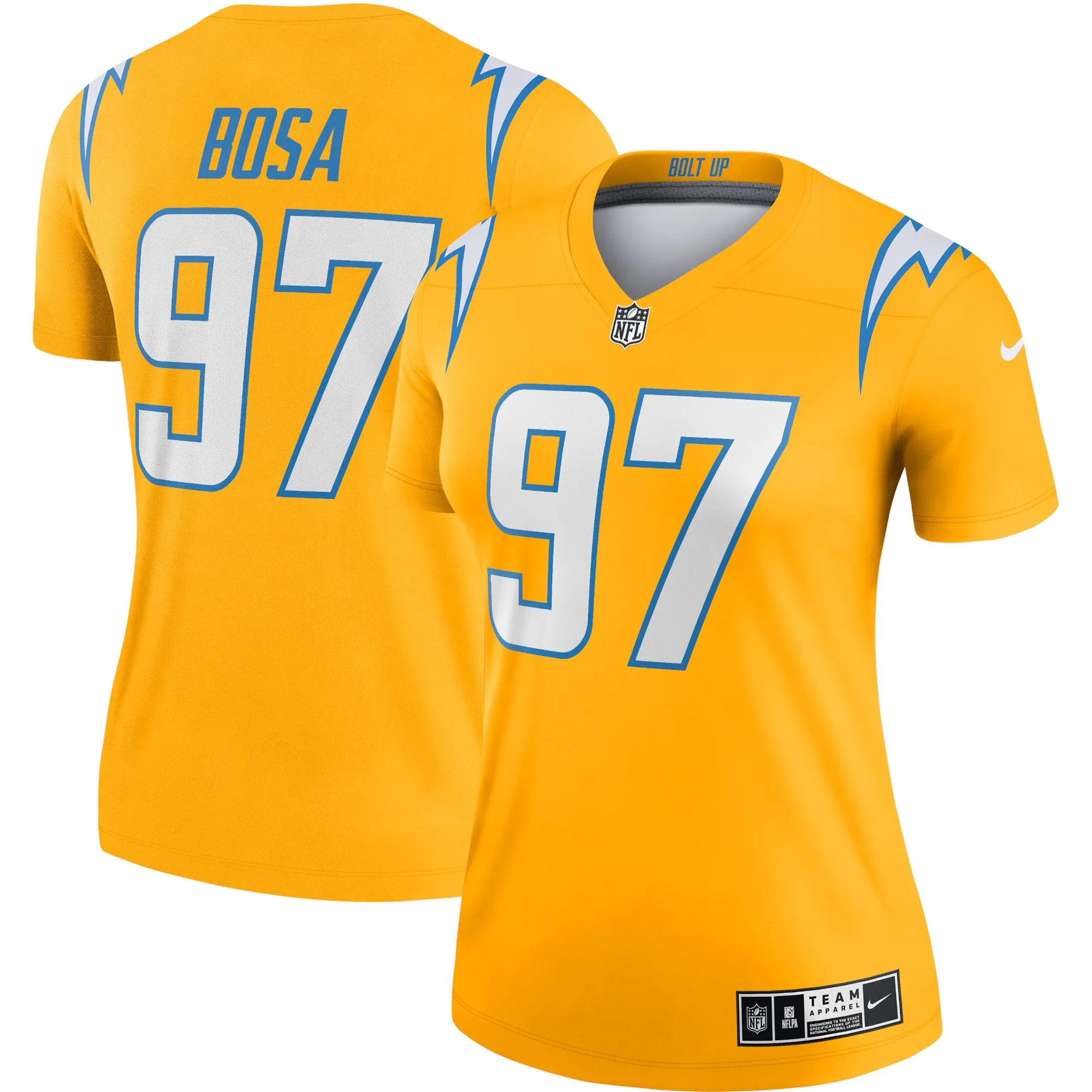 Joey Bosa Los Angeles Chargers Nike Women's Inverted Legend Jersey - Gold