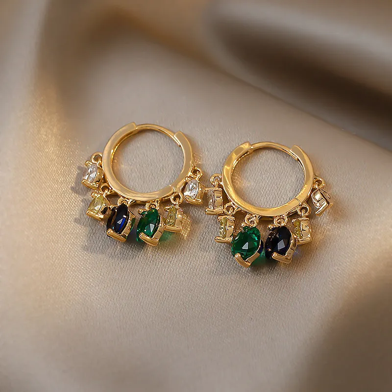 Just Lil Things  Green Hoop Earrings jlt11533