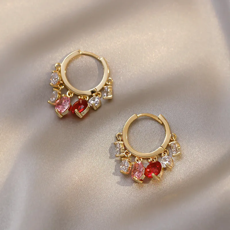 Just Lil Things  Red Hoop Earrings jlt11534