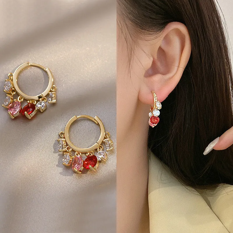 Just Lil Things  Red Hoop Earrings jlt11534