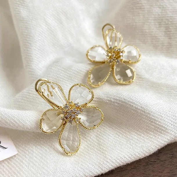 Just Lil Things  White Pin Earrings jlt11654