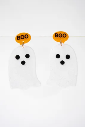 Kylie Boo Spooky Enamel Earrings - White