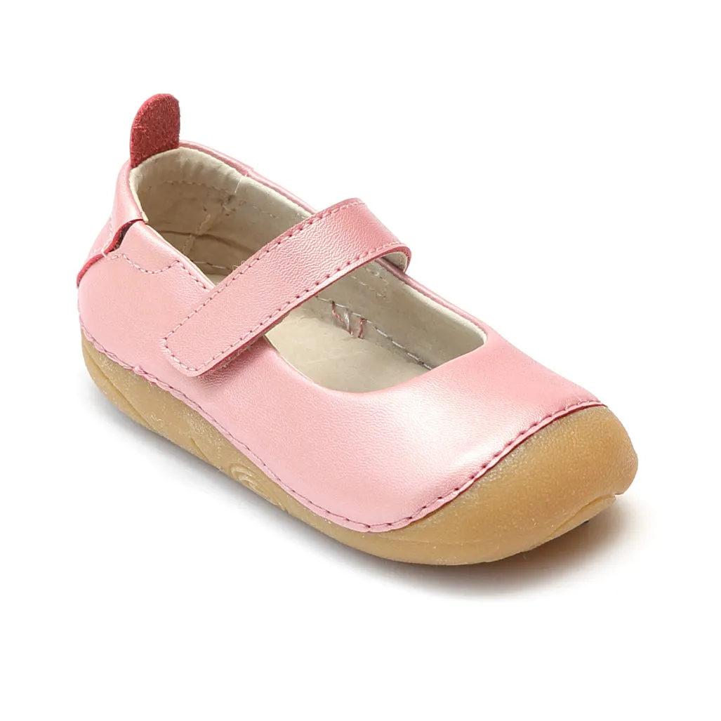 L'Amour Girls Metallic Leather Flexible Mary Janes