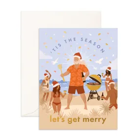  Let's Get Merry Beach Greeting Card  Card