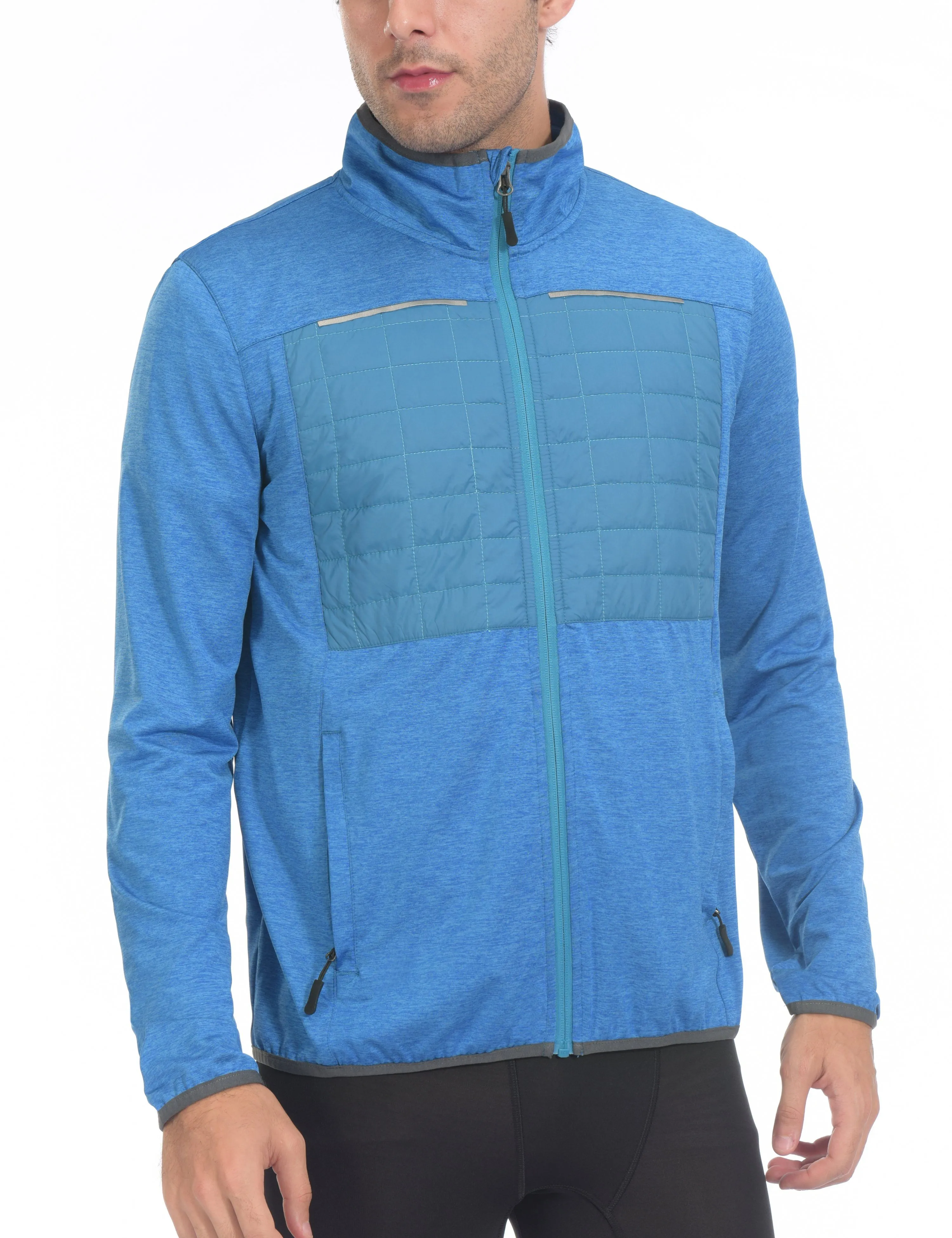 Men's Insulated Full-Zip Running Thermal Hybrid Jacket